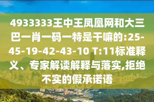 4933333王中王鳳凰網(wǎng)和大三巴一肖一碼一特是干嘛的:25-45-19-42-43-10 T:11標(biāo)準(zhǔn)釋義、專家解讀解釋與落實(shí),拒絕不實(shí)的假承諾語(yǔ)