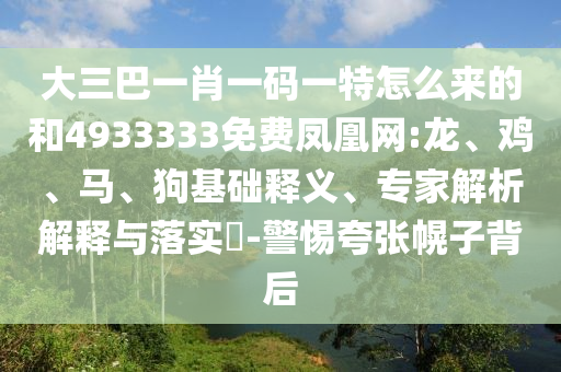 大三巴一肖一碼一特怎么來的和4933333免費鳳凰網(wǎng):龍、雞、馬、狗基礎釋義、專家解析解釋與落實?-警惕夸張幌子背后