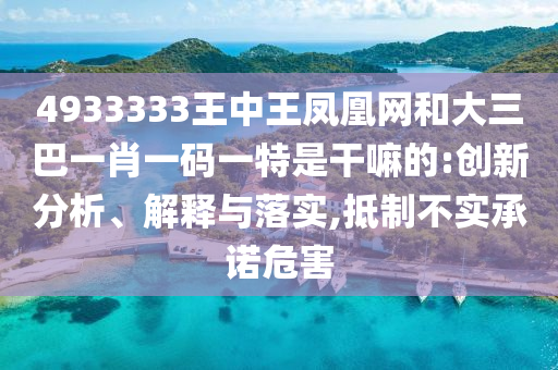 4933333王中王鳳凰網(wǎng)和大三巴一肖一碼一特是干嘛的:創(chuàng)新分析、解釋與落實,抵制不實承諾危害
