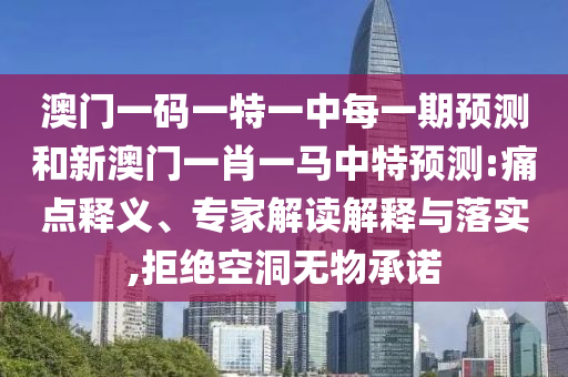 澳門一碼一特一中每一期預測和新澳門一肖一馬中特預測:痛點釋義、專家解讀解釋與落實,拒絕空洞無物承諾